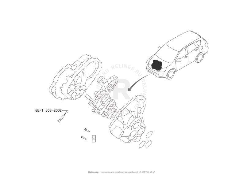 Запчасти Haval H6 Поколение II (2017) 2.0л, дизель, 4x4, МКПП — Корпус (картер) коробки переключения передач (КПП) — схема