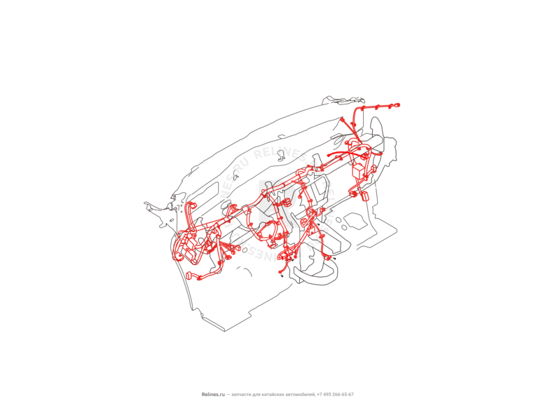 Запчасти Great Wall Hover H6 Поколение I (2011) 2.0л, дизель, 4х4, МКПП — Проводка панели приборов (торпедо) (1) — схема