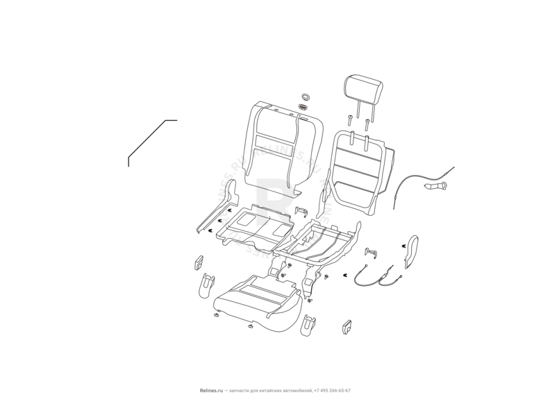 Запчасти Great Wall Hover H6 Поколение I (2011) 2.0л, дизель, 4х4, МКПП — Заднее сиденье (10) — схема