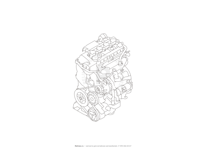 Запчасти Great Wall Hover H6 Поколение I (2011) 1.5л, бензин, 4x4, МКПП — Двигатель — схема