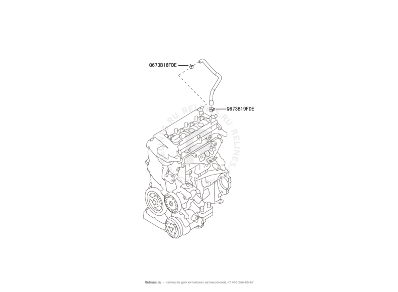 Патрубок системы вентиляции картера Great Wall Hover H6 — схема
