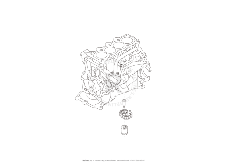 Запчасти Great Wall Hover H6 Поколение I (2011) 1.5л, бензин, 4x2, МКПП — Фильтр масляный в сборе — схема