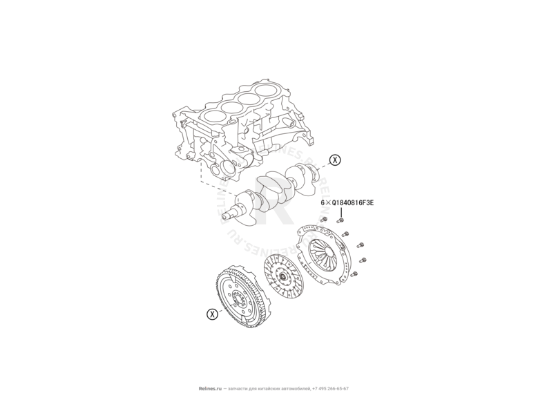 Запчасти Great Wall Hover H6 Поколение I (2011) 1.5л, бензин, 4x2, МКПП — Диск и корзина сцепления — схема