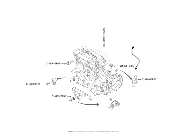 Запчасти Great Wall Hover H6 Поколение I (2011) 1.5л, бензин, 4x4, МКПП — Датчики системы электронного управления двигателем — схема
