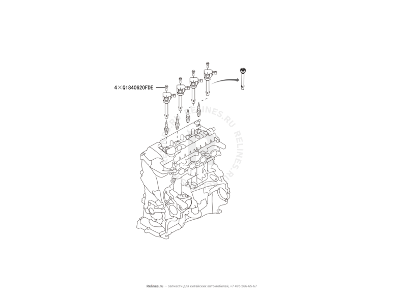 Запчасти Great Wall Hover H6 Поколение I (2011) 1.5л, бензин, 4x2, МКПП — Катушка зажигания — схема