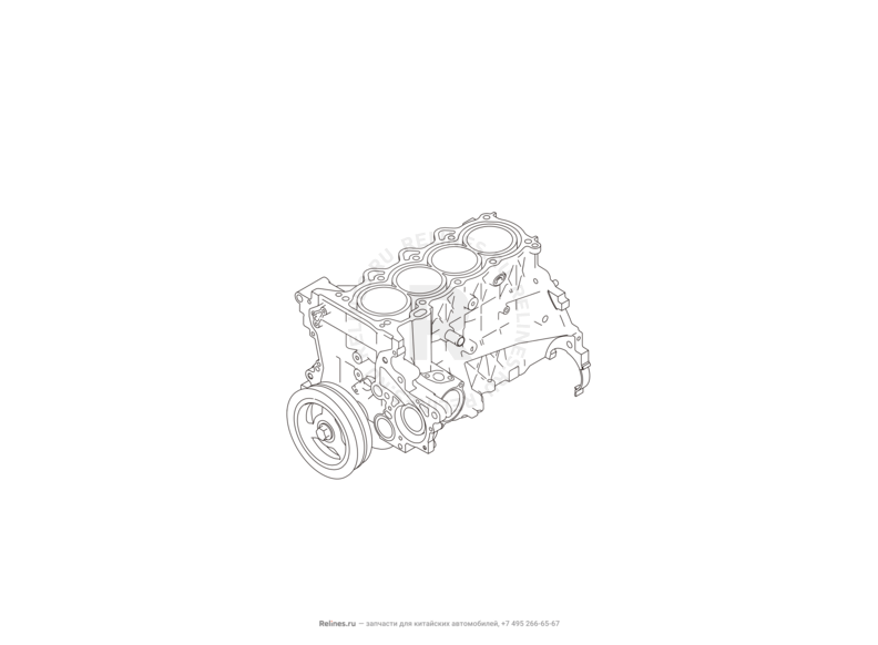 Запчасти Great Wall Hover H6 Поколение I (2011) 1.5л, бензин, 4x2, МКПП — Блок цилиндров — схема