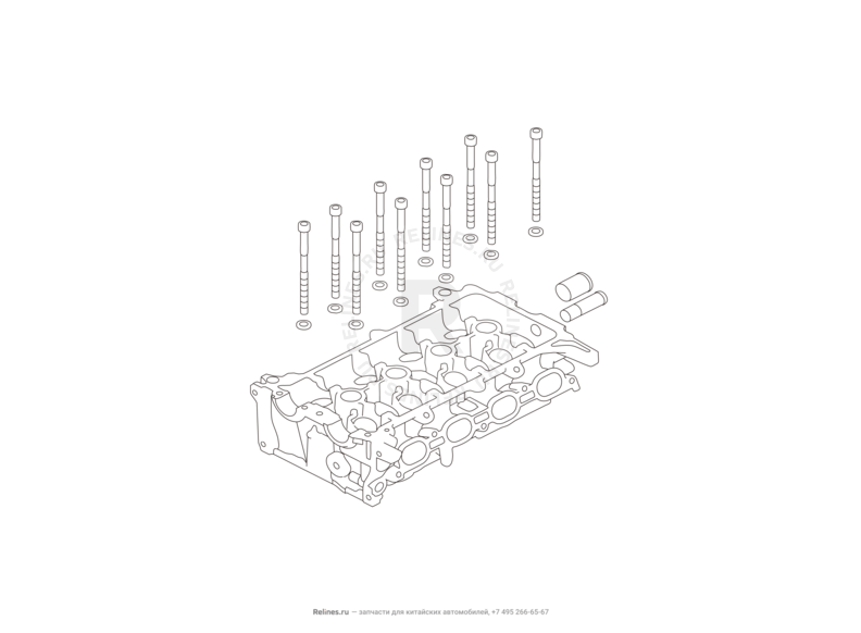 Запчасти Great Wall Hover H6 Поколение I (2011) 1.5л, бензин, 4x2, МКПП — Головка блока цилиндров (3) — схема