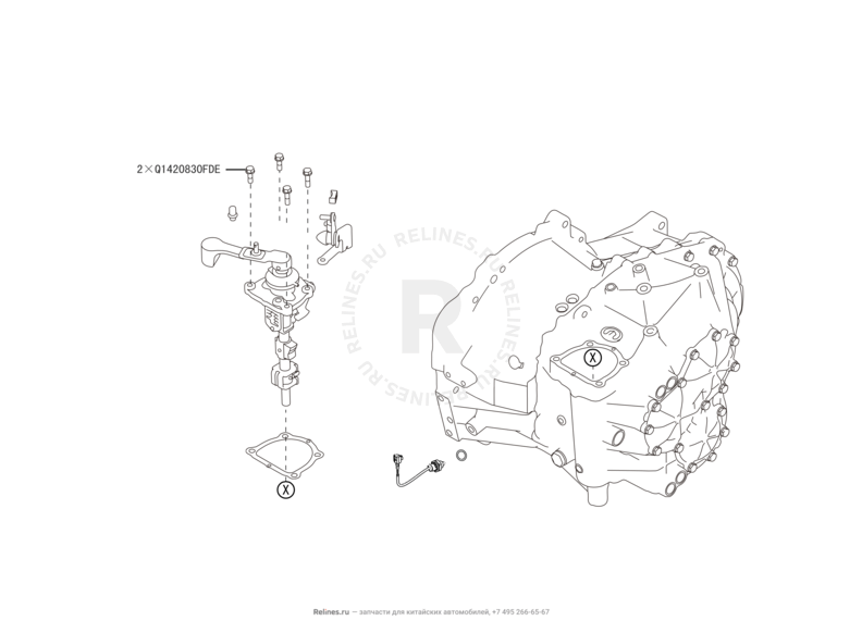 Запчасти Great Wall Hover H6 Поколение I (2011) 1.5л, бензин, 4x2, МКПП — Система переключения передач — схема