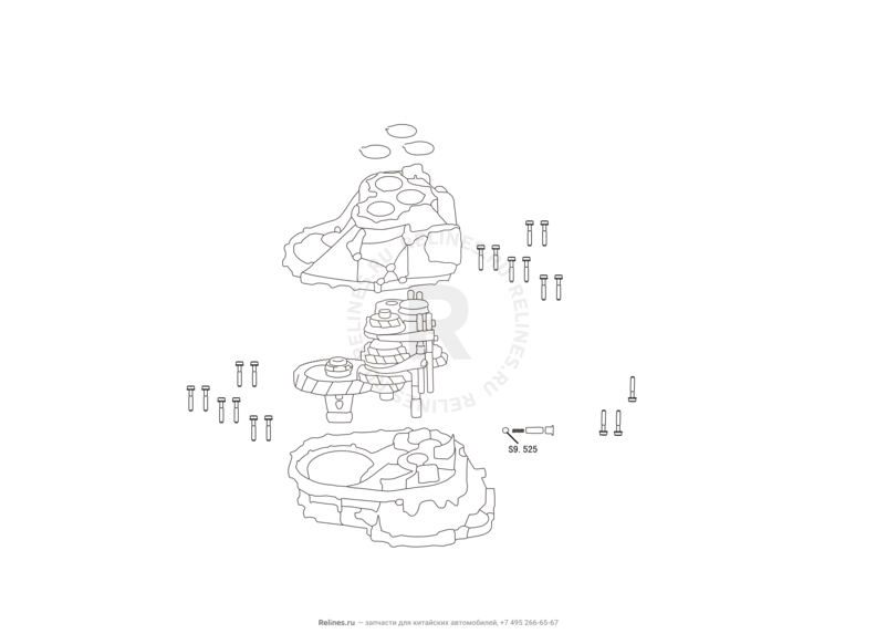 Запчасти Great Wall Hover H6 Поколение I (2011) 1.5л, бензин, 4x2, МКПП — Корпус (картер) коробки переключения передач (КПП) — схема