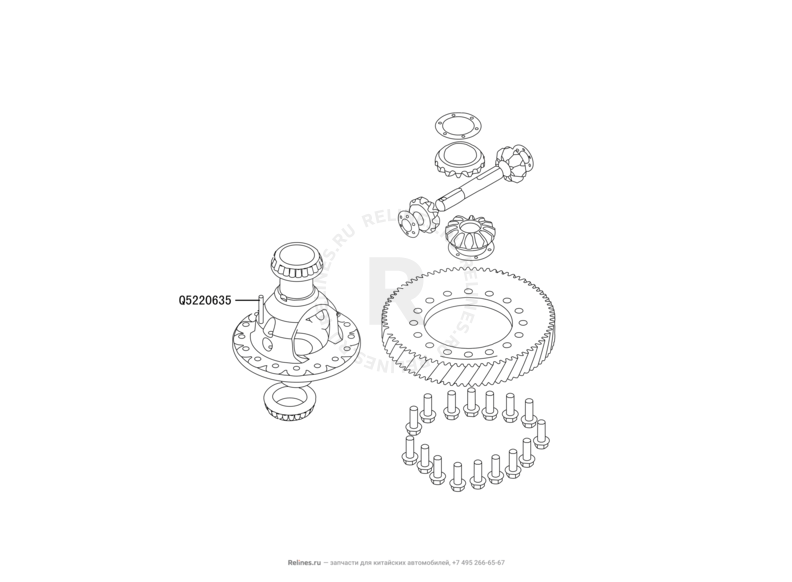 Запчасти Great Wall Hover H6 Поколение I (2011) 1.5л, бензин, 4x2, МКПП — Дифференциал — схема