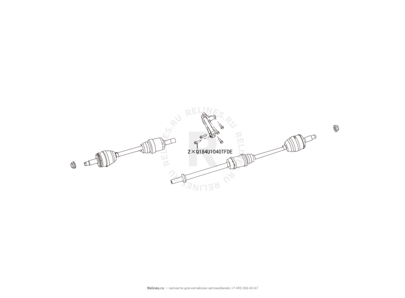 Запчасти Great Wall Hover H6 Поколение I (2011) 1.5л, бензин, 4x2, МКПП — Вал карданный передний — схема