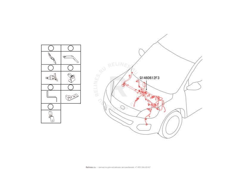 Запчасти Great Wall Hover H6 Поколение I (2011) 1.5л, бензин, 4x4, МКПП — Проводка двигателя (2) — схема