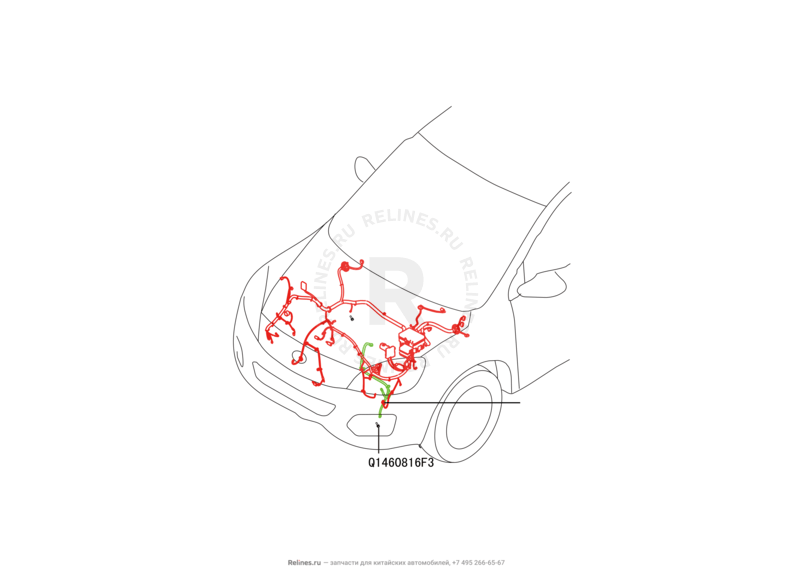 Запчасти Great Wall Hover H6 Поколение I (2011) 1.5л, бензин, 4x2, МКПП — Проводка моторного отсека (5) — схема