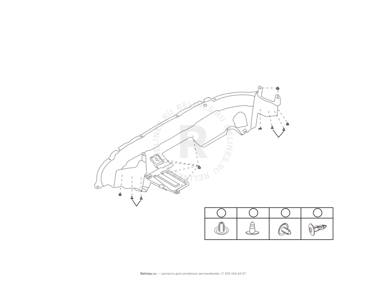Запчасти Great Wall Hover H6 Поколение I (2011) 1.5л, бензин, 4x4, МКПП — Пыльники и защита моторного отсека — схема