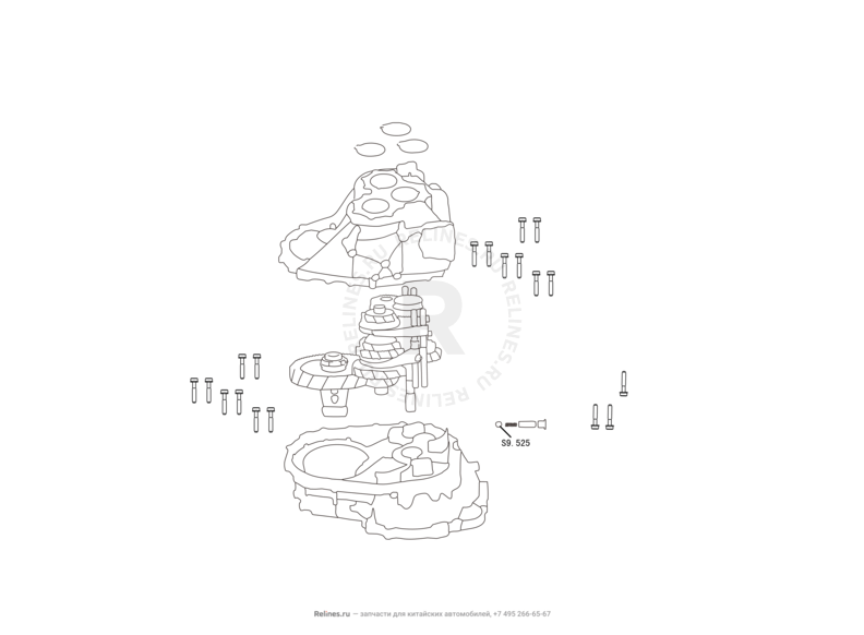 Запчасти Great Wall Hover H6 Поколение I (2011) 1.5л, бензин, 4x4, МКПП — Корпус (картер) коробки переключения передач (КПП) — схема