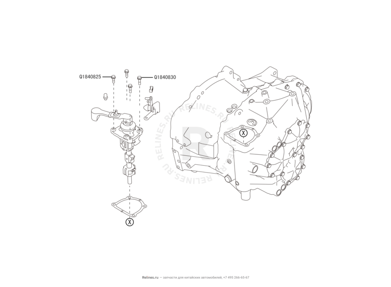 Запчасти Great Wall Hover H6 Поколение I (2011) 1.5л, бензин, 4x4, МКПП — Система переключения передач — схема