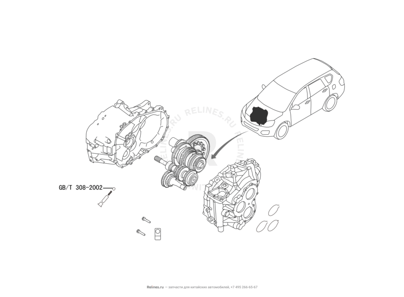 Запчасти Great Wall Hover H6 Поколение I (2011) 1.5л, бензин, 4x4, МКПП — Корпус (картер) коробки переключения передач (КПП) — схема