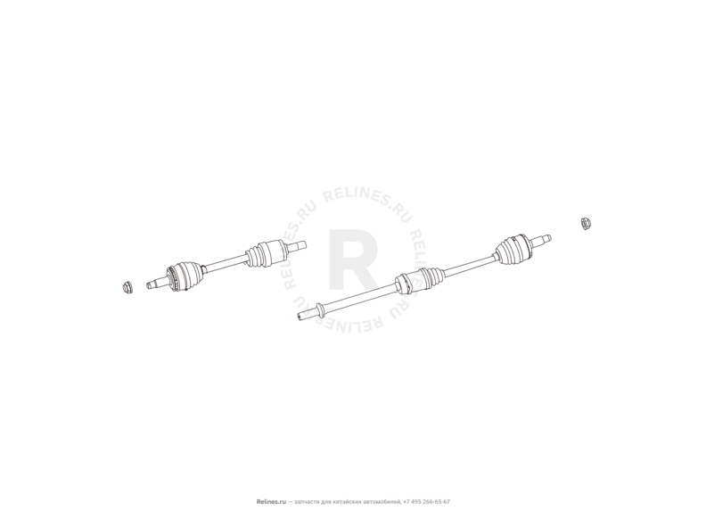 Запчасти Great Wall Hover H6 Поколение I (2011) 1.5л, бензин, 4x4, МКПП — Привод переднего моста — схема