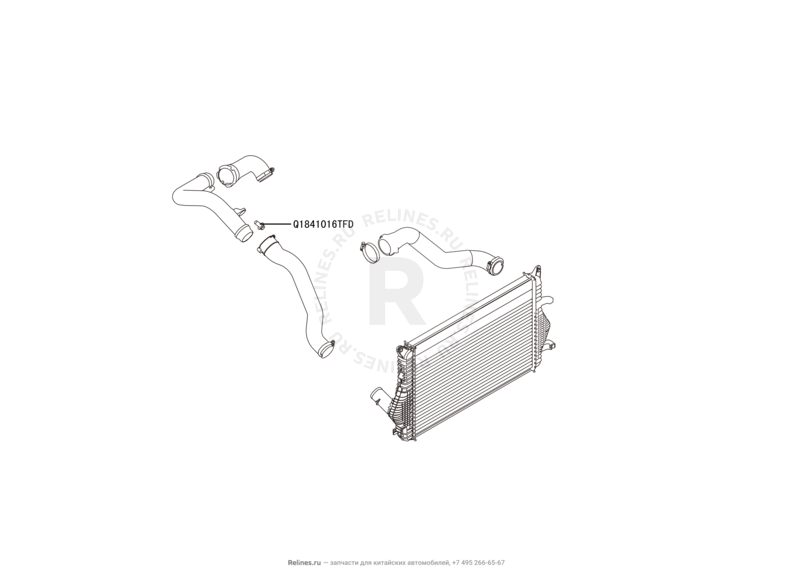 Радиатор воздушный (интеркулер) Haval H6 — схема