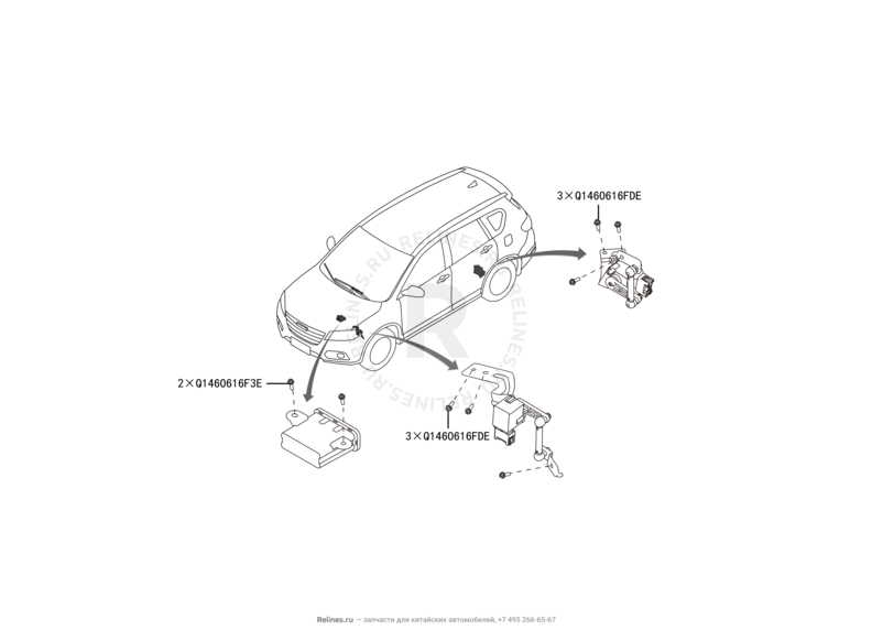 Запчасти Haval H6 Поколение II (2017) 2.0л, дизель, 4x4, МКПП — Блок адаптивного управления светом фар и датчики положения кузова — схема