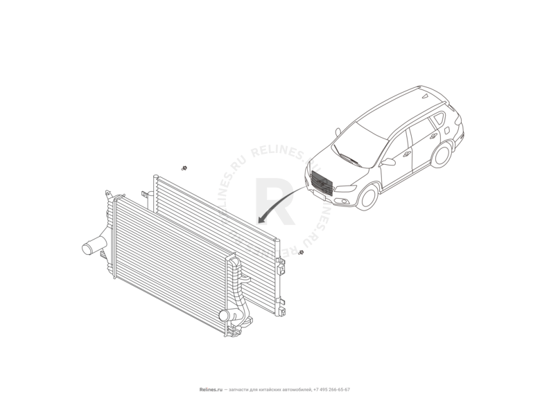 Радиатор кондиционера Haval H6 Coupe — схема