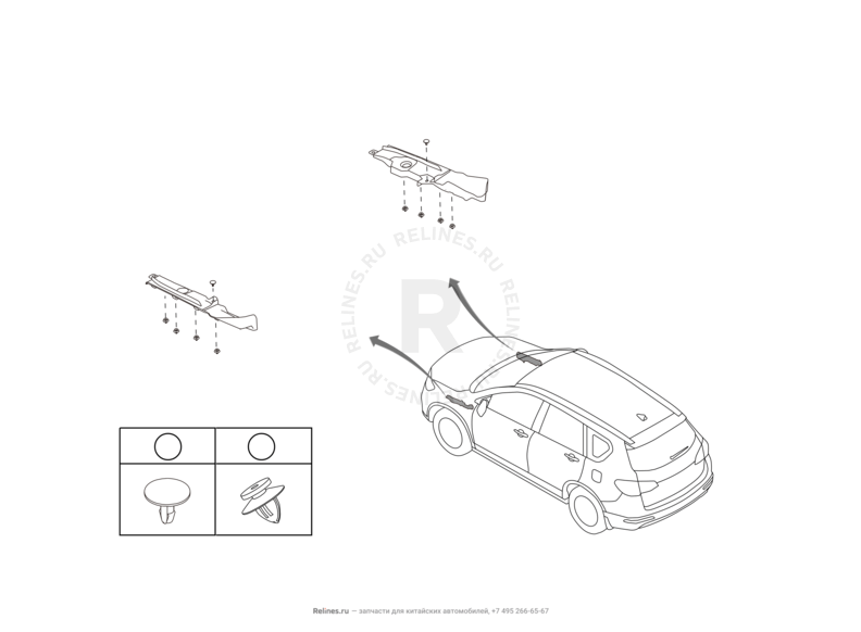 Запчасти Haval H6 Поколение II (2017) 2.0л, дизель, 4x4, МКПП — Накладка крыла переднего — схема