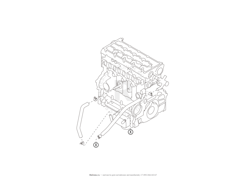 Запчасти Haval H6 Поколение II (2017) 2.0л, дизель, 4x2, МКПП — Патрубки и шланги радиатора — схема