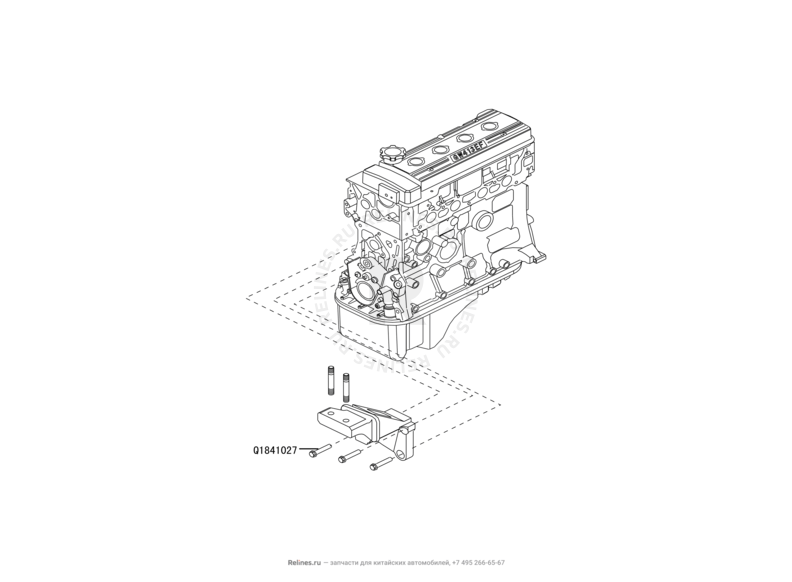 Запчасти Great Wall Peri Поколение I (2008) 1.3л, JL-M22 — Кронштейн двигателя — схема