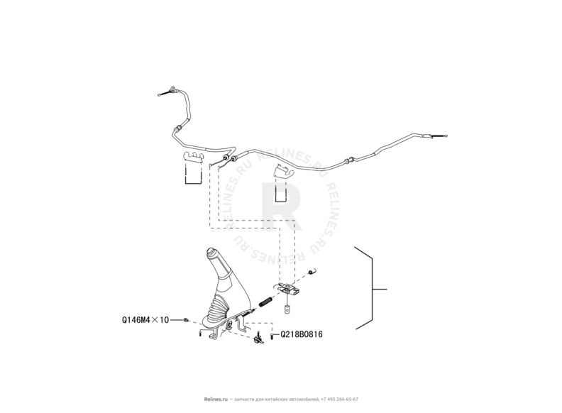 Запчасти Great Wall Peri Поколение I (2008) 1.3л, JL-M22 — Стояночный тормоз — схема