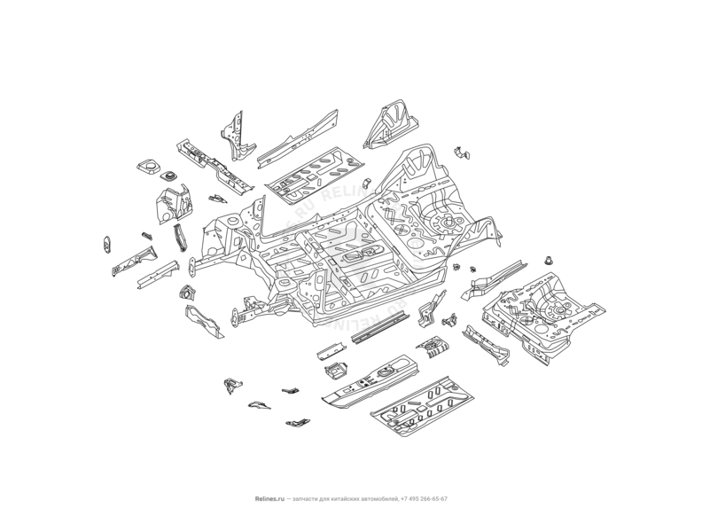 Усилители порогов и панель пола Great Wall Peri — схема
