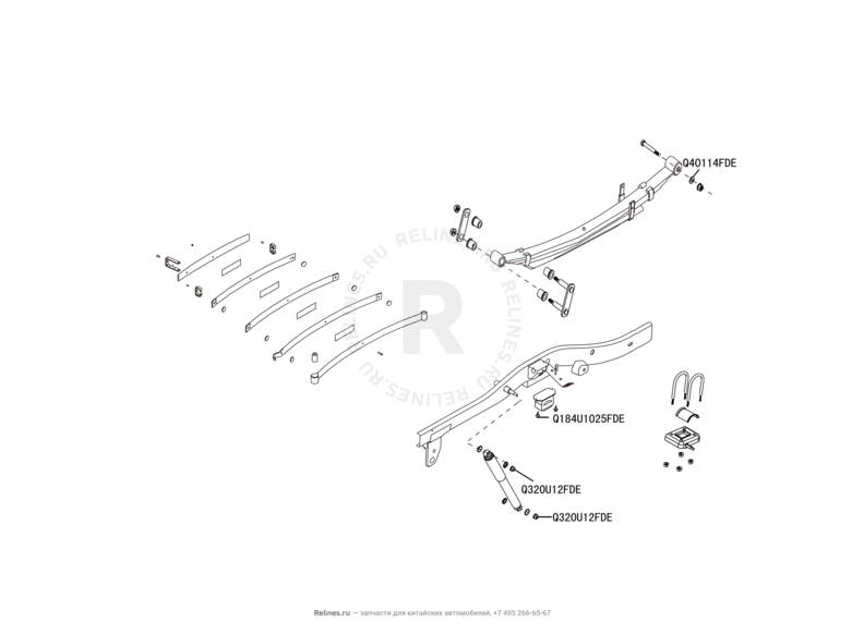 Задняя подвеска (1) Great Wall Wingle — схема