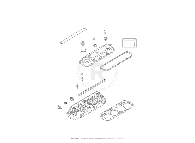 Головка блока цилиндров и клапанная крышка (1) Great Wall Wingle — схема