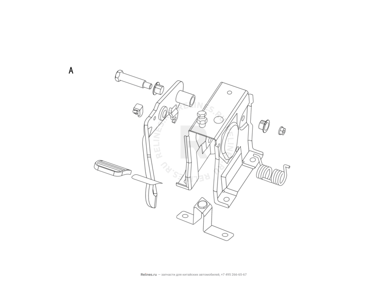 Запчасти Great Wall Wingle Поколение II (2010) 2.2л, 4x4 — Механизм управления сцеплением — схема