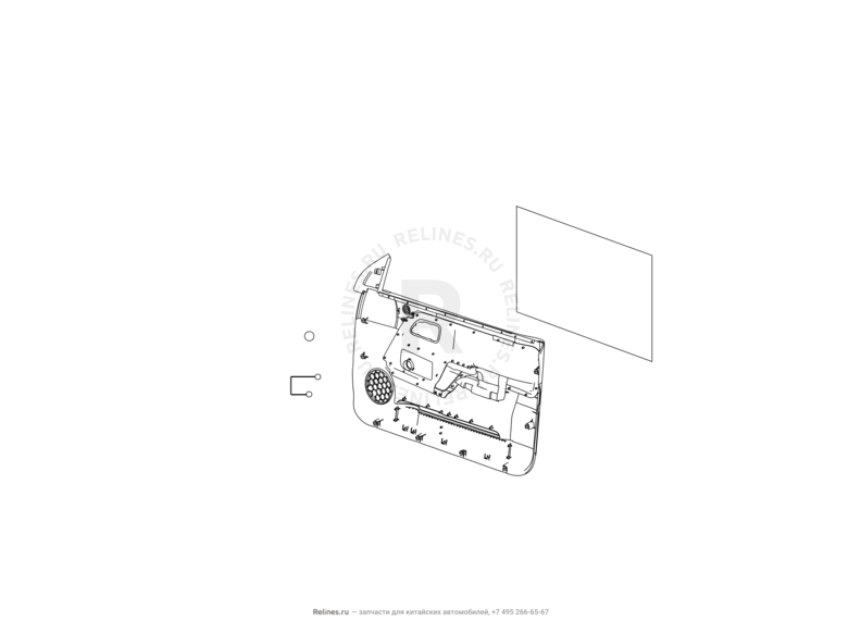 Запчасти Great Wall Wingle Поколение II (2010) 2.2л, 4x4 — Обшивка и комплектующие передних дверей (1) — схема