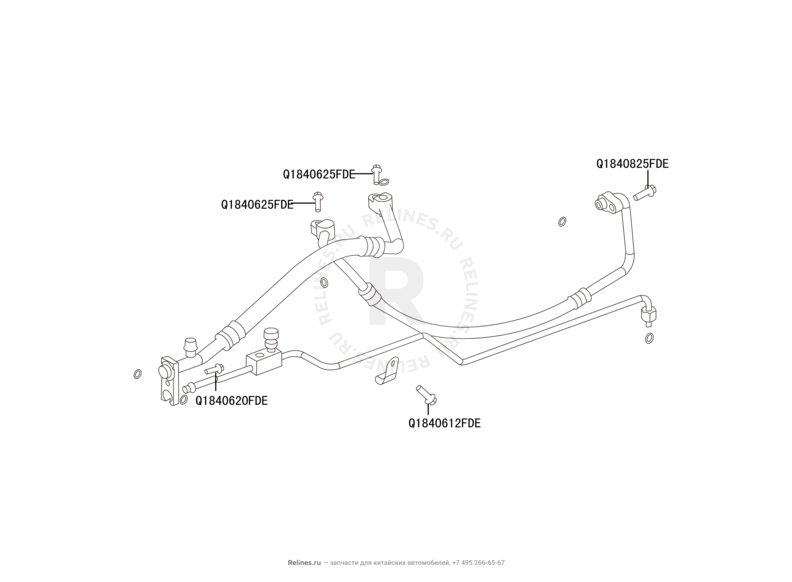 Трубки и шланги кондиционера Great Wall Wingle — схема
