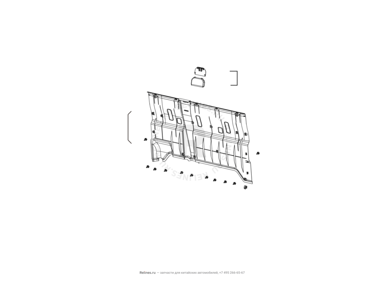 Запчасти Great Wall Wingle 7 Поколение I (2018) 4x4 — Шторка и накладка порога багажника — схема