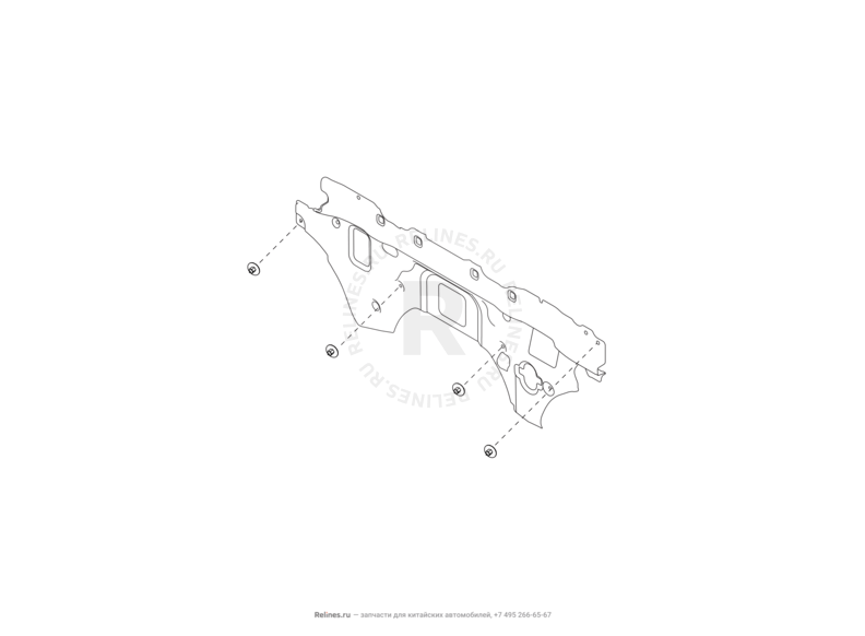 Запчасти Great Wall Wingle 7 Поколение I (2018) 4x4 — Теплоизоляция моторного отсека (1) — схема