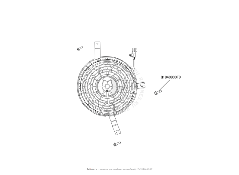 Вентилятор радиатора кондиционера Great Wall Wingle — схема