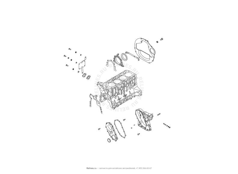Блок цилиндров (2) Great Wall Pegasus — схема
