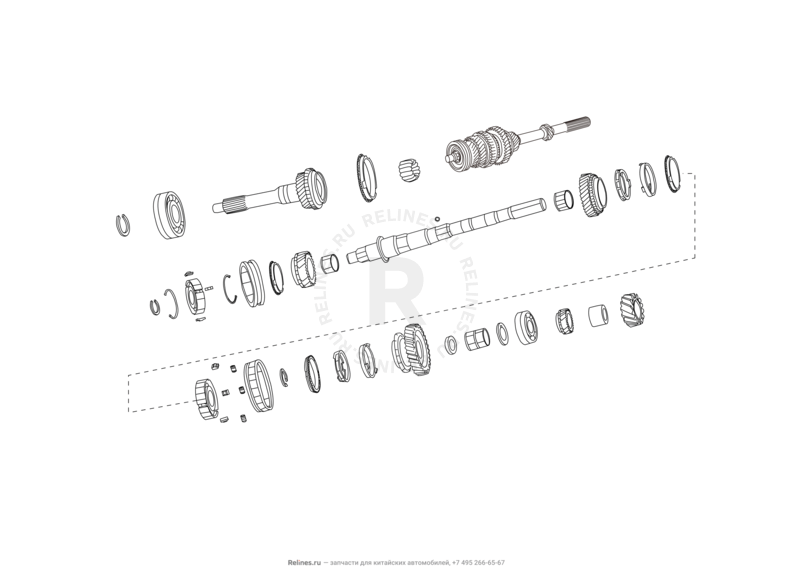 Запчасти Great Wall Hover H5 Поколение I (2010) 2.0л, дизель, 4x4, МКПП — Трансмиссия (коробка переключения передач, КПП) (6) — схема