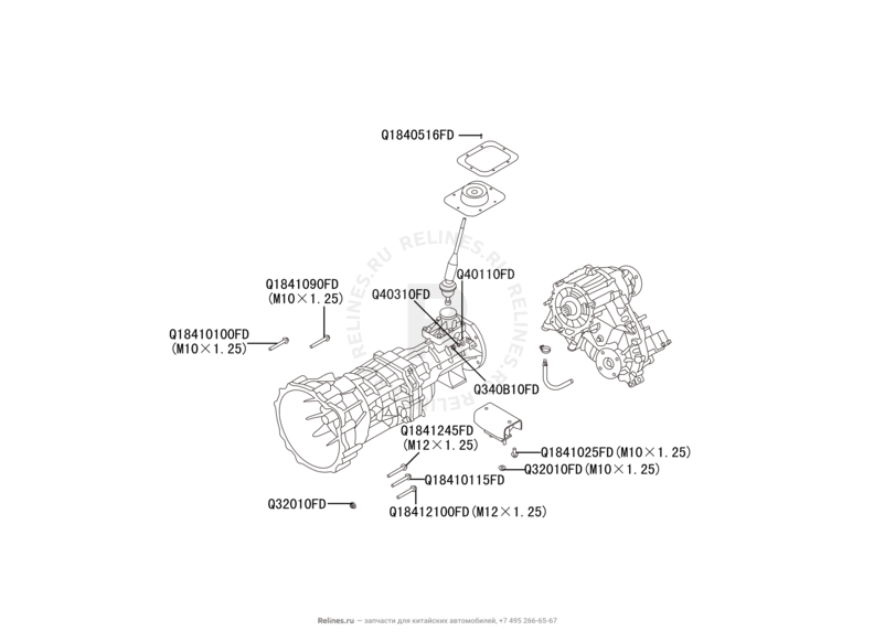 Запчасти Great Wall Hover H5 Поколение I (2010) 2.0л, дизель, 4x4, МКПП — Трансмиссия (коробка переключения передач, КПП) (7) — схема