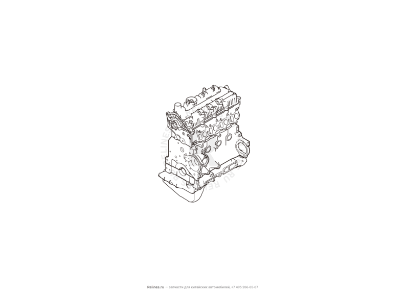 Запчасти Great Wall Wingle 7 Поколение I (2018) 4x4 — Двигатель в сборе, без навесного оборудования — схема