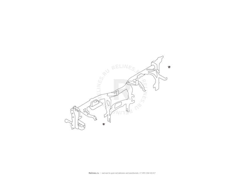 Усилитель и кронштейны панели приборов (торпедо) Great Wall Wingle 7 — схема