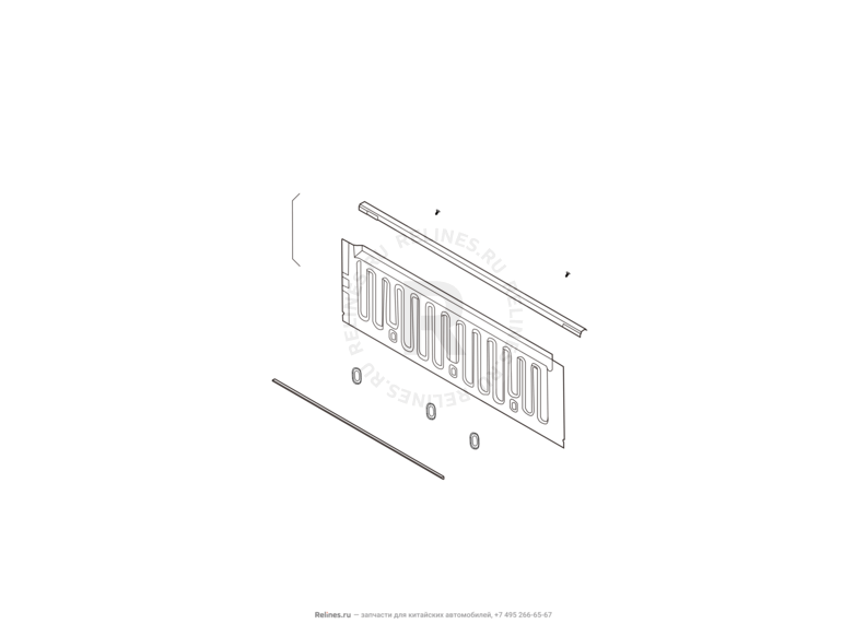Запчасти Great Wall Wingle 7 Поколение I (2018) 4x4 — Передняя панель грузового отсека (1) — схема