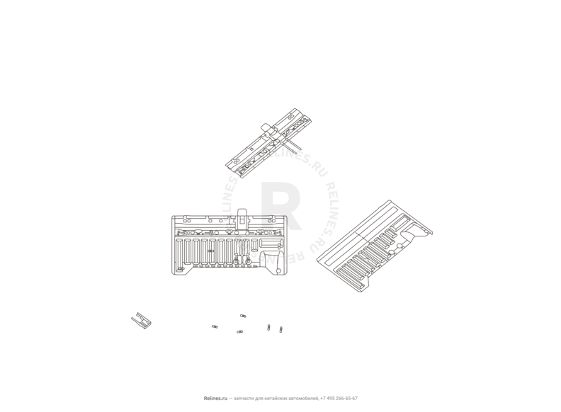Запчасти Great Wall Wingle 7 Поколение I (2018) 4x4 — Усилитель панели задка и усилитель заднего бампера (2) — схема