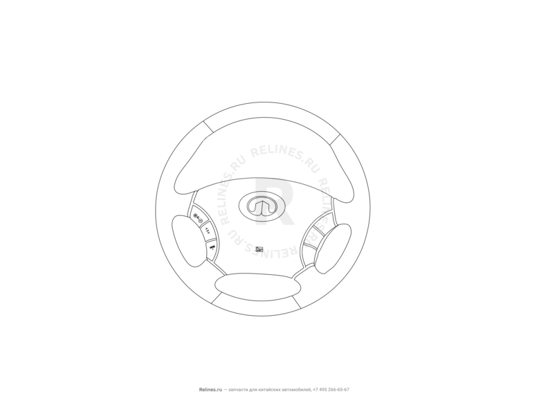Запчасти Great Wall Wingle Поколение II (2010) 2.2л, 4x4 — Рулевое колесо (руль) и подушки безопасности (5) — схема