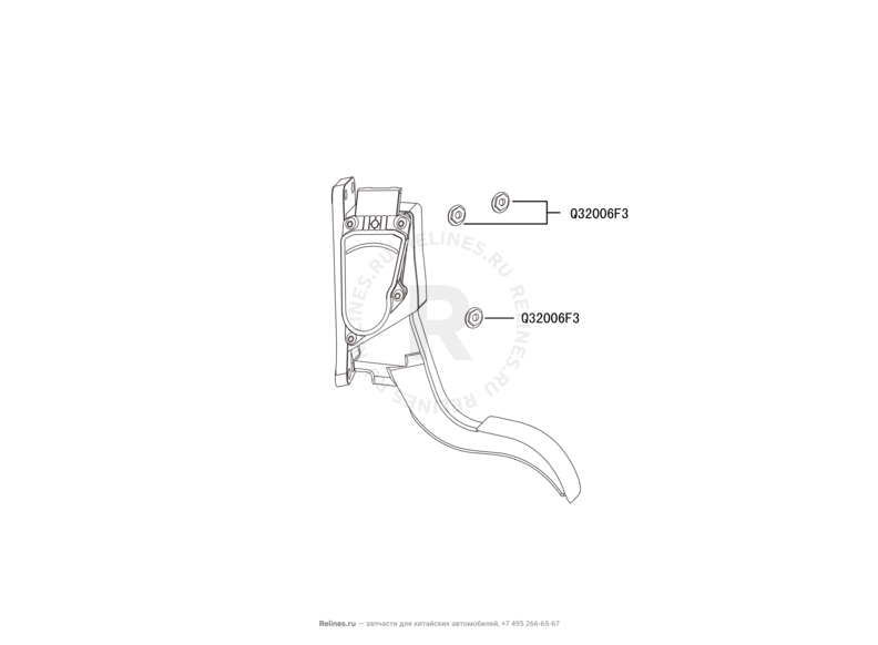 Запчасти Great Wall Hover M4 Поколение I (2012) 1.5л, МКПП — Педаль газа — схема