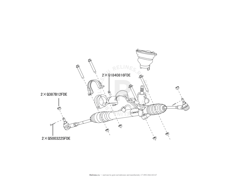 Запчасти Great Wall Hover M4 Поколение I (2012) 1.5л, МКПП — Рулевая рейка — схема