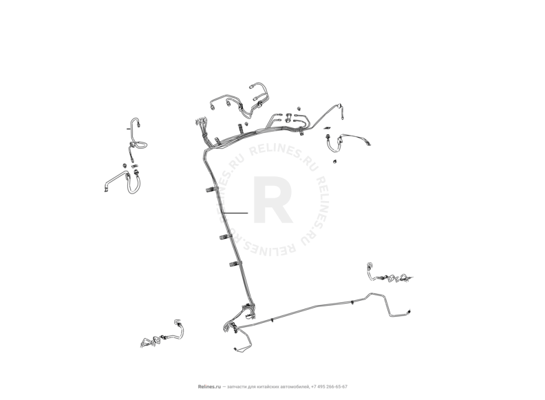 Тормозные трубки и шланги, фиксатор и кронштейн Great Wall Florid — схема