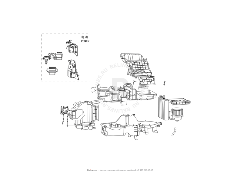 Отопитель салона и салонный фильтр Great Wall Florid — схема